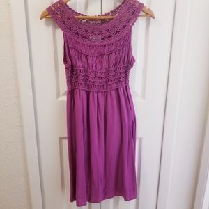 Embroidered purple dress by MLLP Max Studios